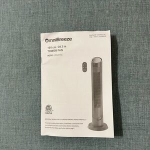 OmniBreeze Tower Fan Instruction Manuel